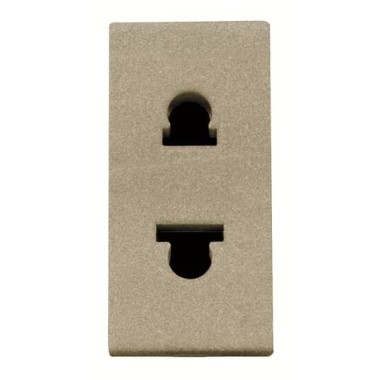 2CLA213501N1901 Розетка стандартная смешанная в сборе без заземления, 16А / 250В, серия Zenit, цвет шампань