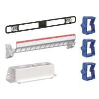 2CPX038146R9999 Набор для мультимедиа ZE339 (держатель с двумя пластиковыми клипсами, патч-панель на 12 модулей Keystone, тройная розетка, три держателя кабеля)